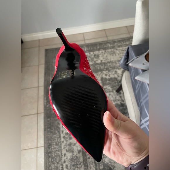 Also Red Studded Heels - Picture 4 of 5